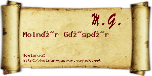 Molnár Gáspár névjegykártya